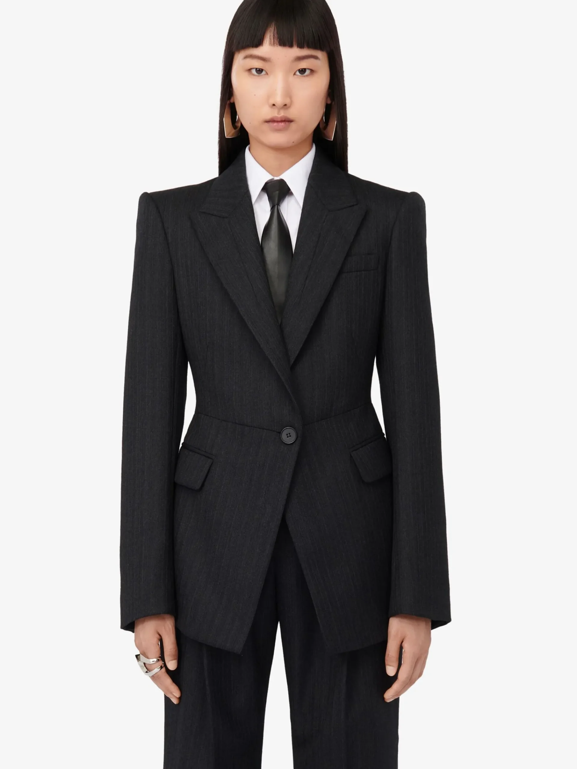 Women's Sharp Peplum Single-breasted Jacket in >Alexander McQueen Best Sale