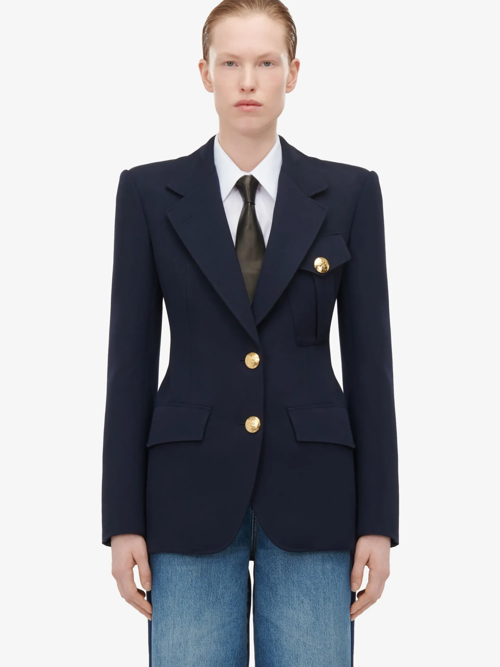 Women's Single-breasted Military Jacket in >Alexander McQueen Shop