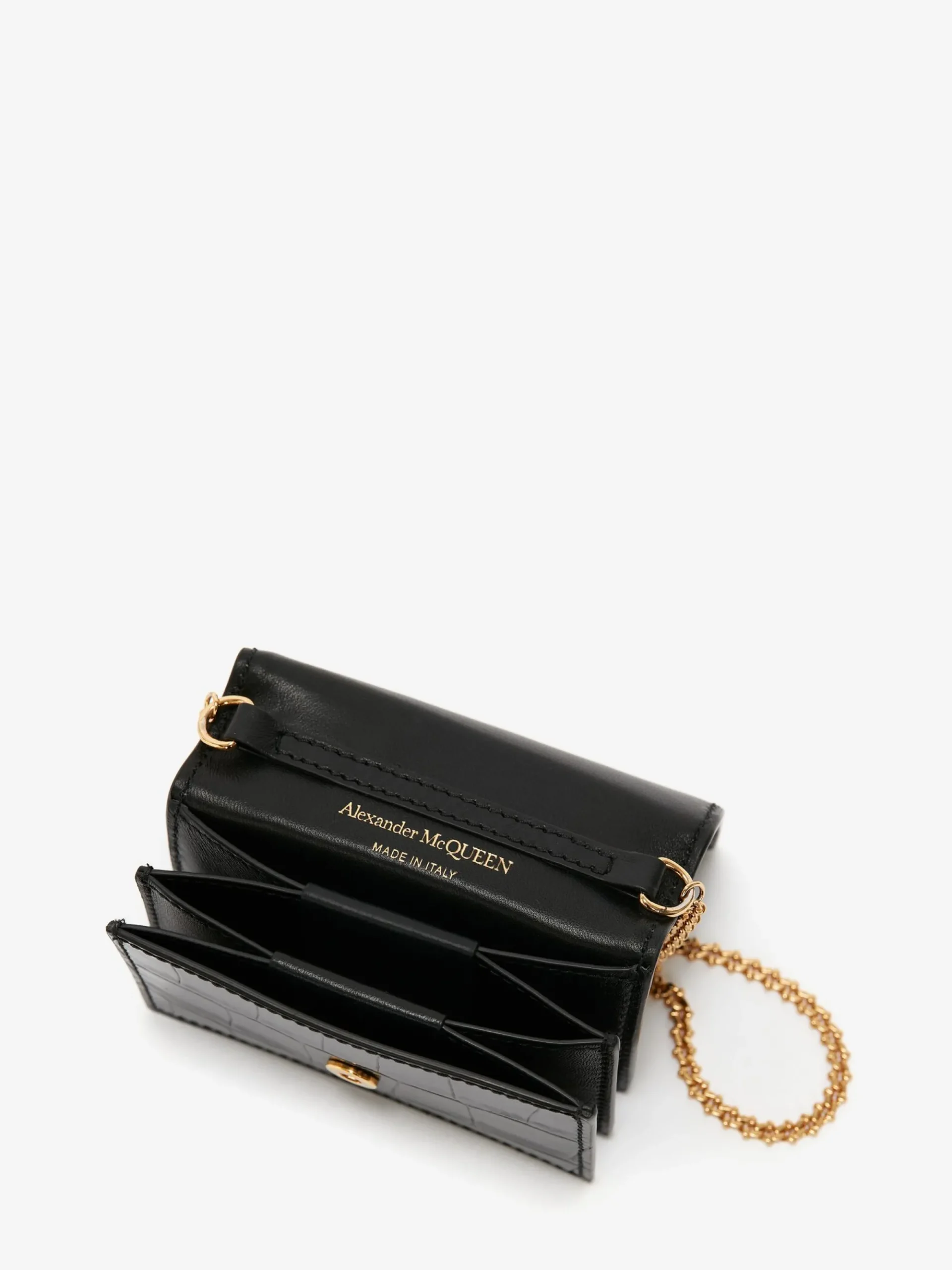 Women's Skull Card Holder With Chain in >Alexander McQueen Best Sale