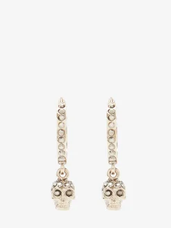 Women's Skull Mini Creole Hoop Earrings in >Alexander McQueen Cheap