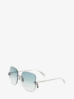 Women's Skull Pendant Jewelled Sunglasses in ><noscript><img width=