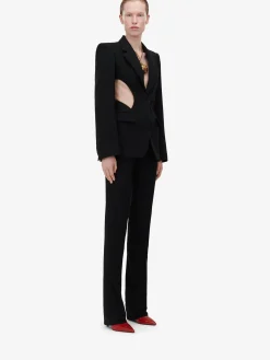 Women's Slashed Single-breasted Jacket in ><noscript><img width=