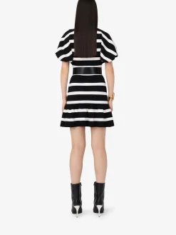Women's Striped Ruffle Mini Skirt in ><noscript><img width=