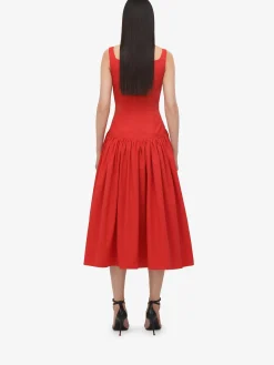 Women's Sweetheart Neckline Midi Dress in ><noscript><img width=