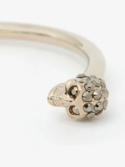Women's Thin Jeweled Twin Skull Bracelet in ><noscript><img width=