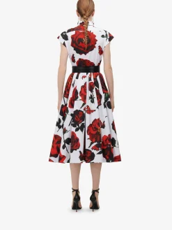 Women's Tudor Rose Flared Shirt Dress in ><noscript><img width=