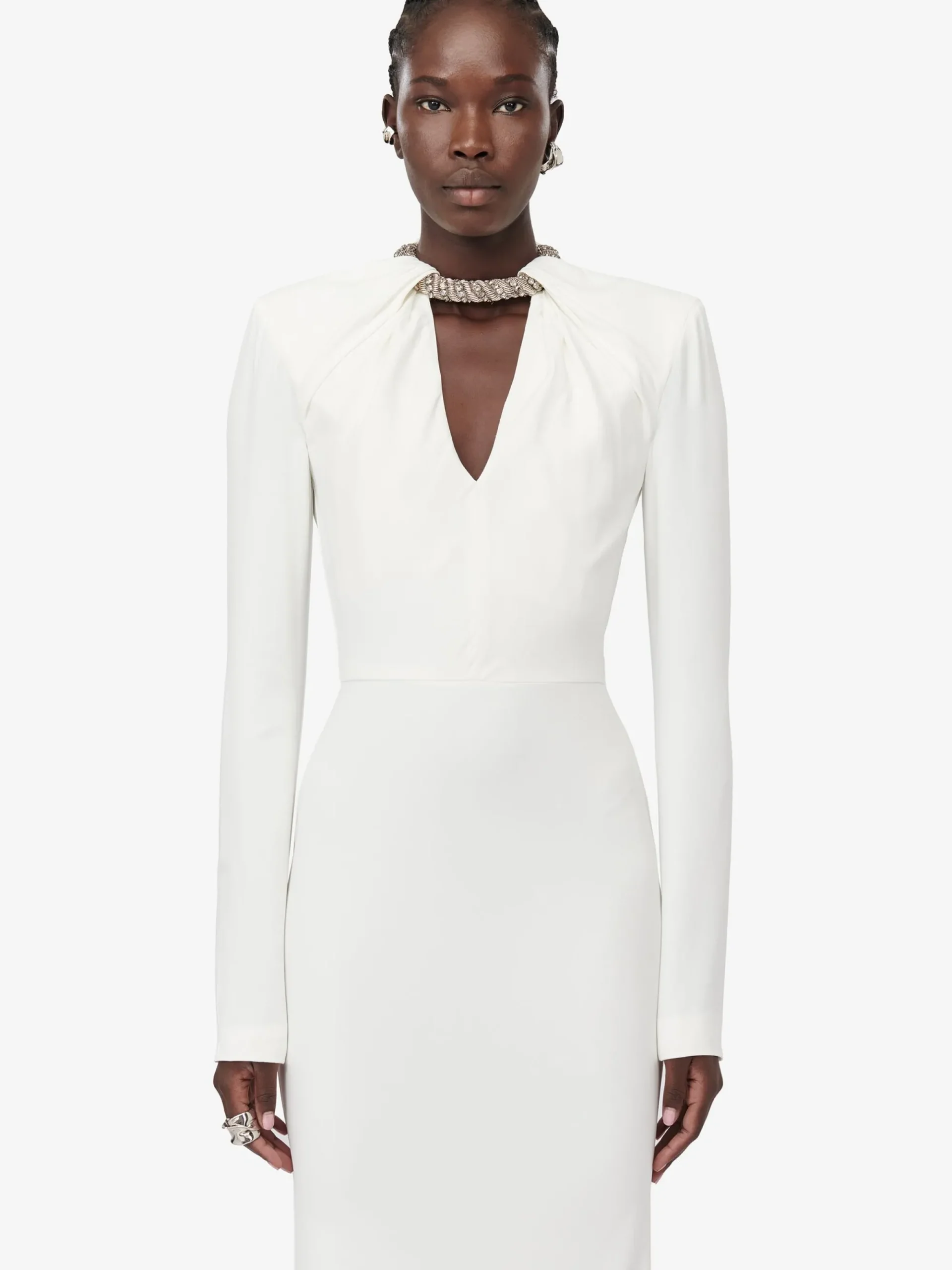 Women's Twisted Crystal Evening Dress in >Alexander McQueen Shop