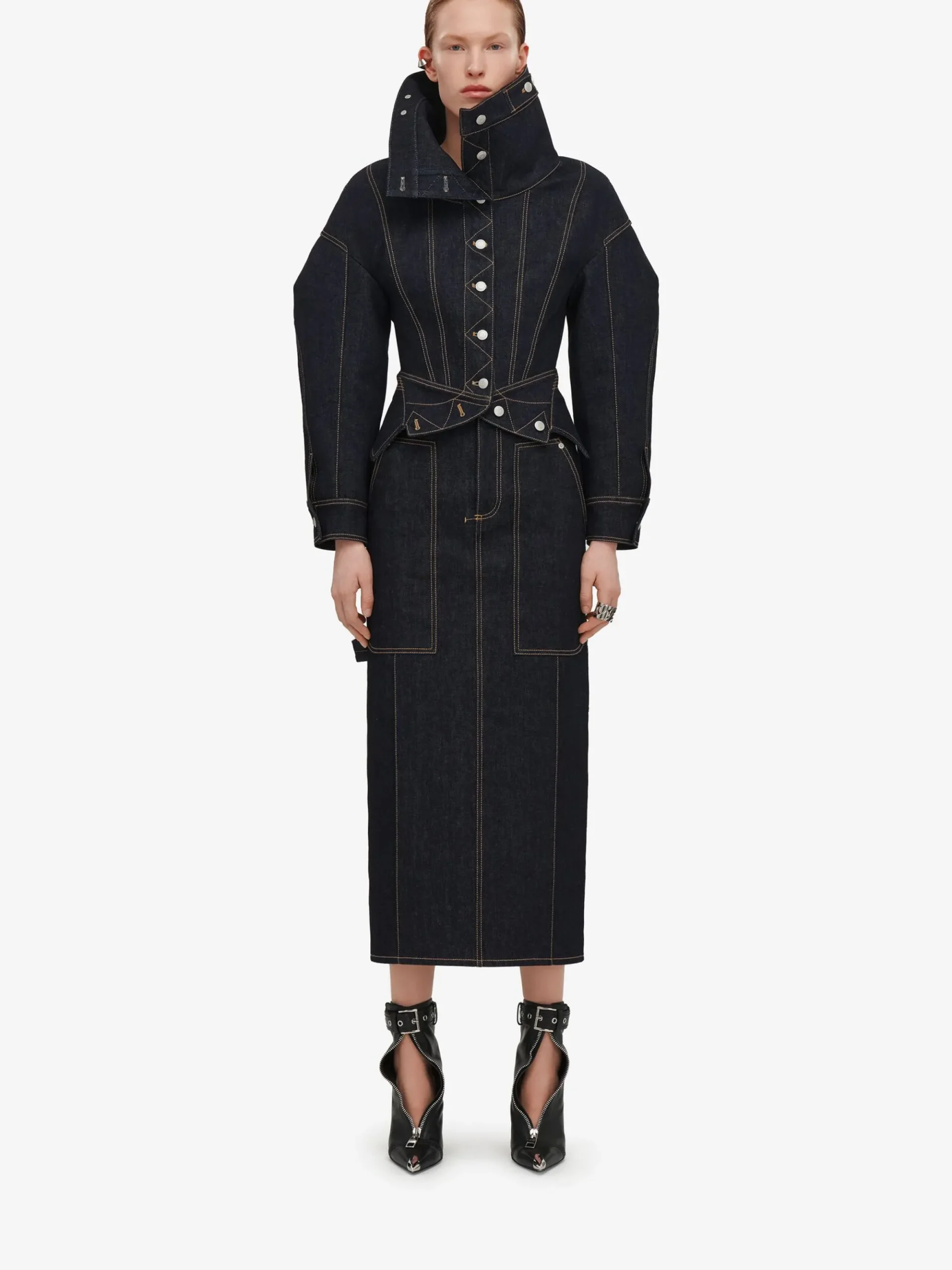 Women's Utility Denim Pencil Skirt in >Alexander McQueen Cheap
