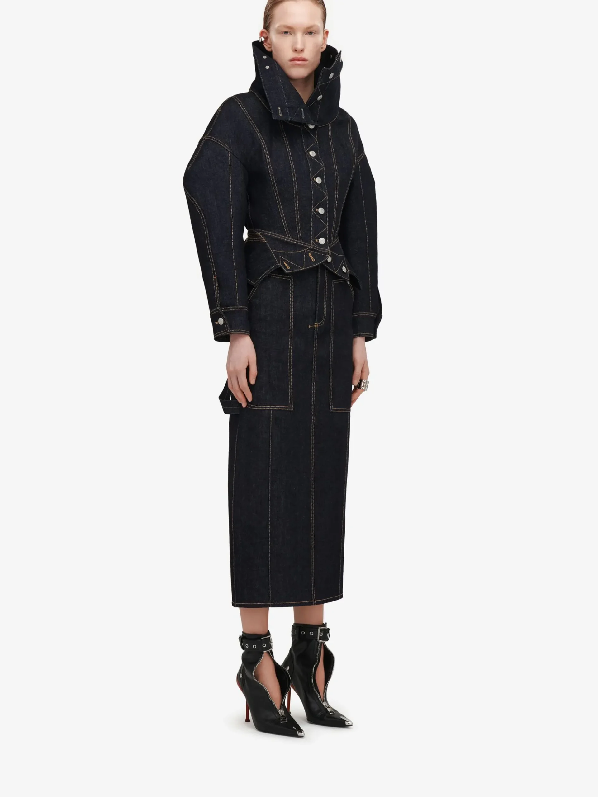 Women's Utility Denim Pencil Skirt in >Alexander McQueen Cheap